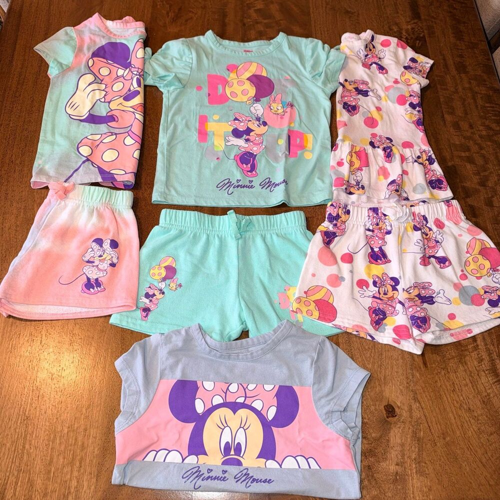 Disney Minnie Mouse 3T, 7pc Clothing Bundle Tops Shorts Skirt Outfit
